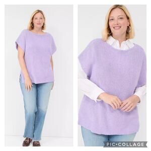Lane Bryant Purple Short Sleeve Sweater Size 14/16